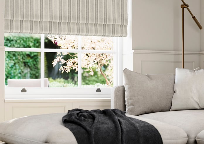 Castelle Stripe, Dove Grey - Twist&Fit Roman Blind - Image 5